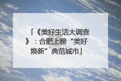 《美好生活大调查》：合肥上榜“美好焕新”典范城市