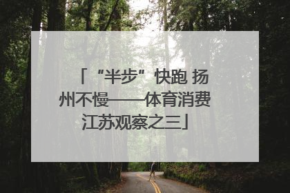 “半步”快跑 扬州不慢——体育消费江苏观察之三