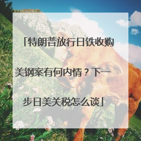 特朗普放行日铁收购美钢案有何内情？下一步日美关税怎么谈