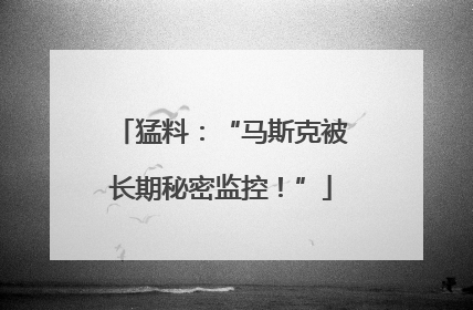 猛料：“马斯克被长期秘密监控！”