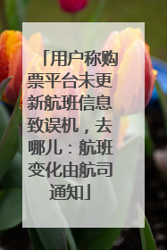 用户称购票平台未更新航班信息致误机，去哪儿：航班变化由航司通知