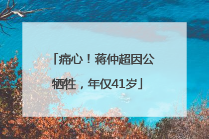 痛心！蒋仲超因公牺牲，年仅41岁