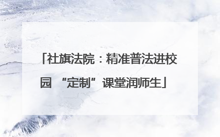 社旗法院：精准普法进校园 “定制”课堂润师生