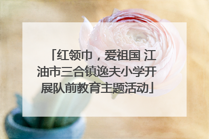 红领巾，爱祖国 江油市三合镇逸夫小学开展队前教育主题活动
