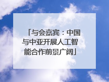与会嘉宾：中国与中亚开展人工智能合作前景广阔