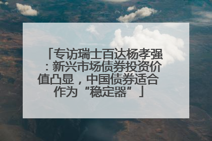 专访瑞士百达杨孝强：新兴市场债券投资价值凸显，中国债券适合作为“稳定器”