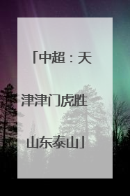 中超：天津津门虎胜山东泰山