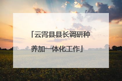 云霄县县长调研种养加一体化工作