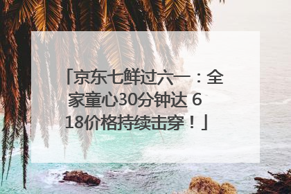 京东七鲜过六一：全家童心30分钟达 618价格持续击穿！