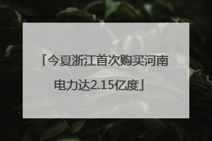 今夏浙江首次购买河南电力达2.15亿度