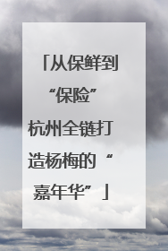 从保鲜到“保险” 杭州全链打造杨梅的“嘉年华”