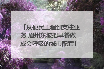 从便民工程到支柱业务 眉州东坡把早餐做成会呼吸的城市配套