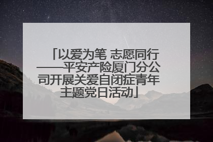 以爱为笔 志愿同行——平安产险厦门分公司开展关爱自闭症青年主题党日活动