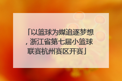 以篮球为媒追逐梦想，浙江省第七届小篮球联赛杭州赛区开赛