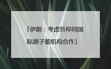 伊朗：考虑暂停同国际原子能机构合作