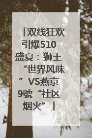 双线狂欢引爆510盛夏：狮王“世界风味”VS燕京9號“社区烟火”