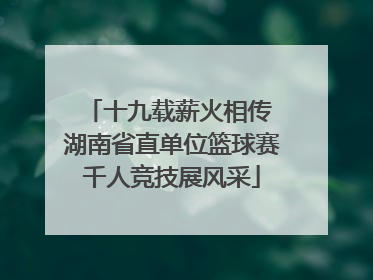 十九载薪火相传 湖南省直单位篮球赛千人竞技展风采