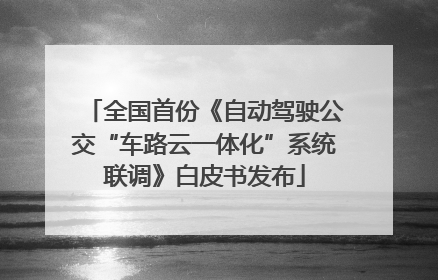 全国首份《自动驾驶公交“车路云一体化”系统联调》白皮书发布