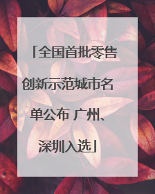 全国首批零售创新示范城市名单公布 广州、深圳入选