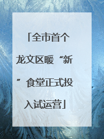 全市首个 龙文区暖“新”食堂正式投入试运营