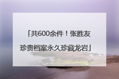 共600余件！张胜友珍贵档案永久珍藏龙岩