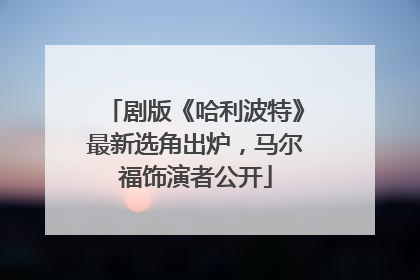 剧版《哈利波特》最新选角出炉，马尔福饰演者公开