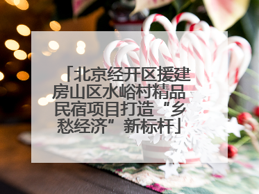 北京经开区援建房山区水峪村精品民宿项目打造“乡愁经济”新标杆