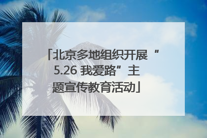 北京多地组织开展“5.26 我爱路”主题宣传教育活动