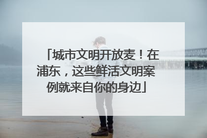 城市文明开放麦！在浦东，这些鲜活文明案例就来自你的身边