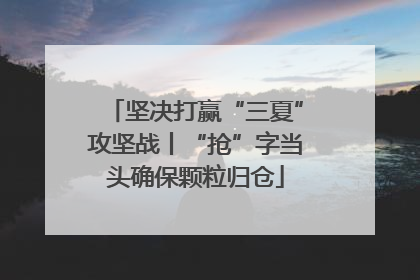 坚决打赢“三夏”攻坚战丨“抢”字当头确保颗粒归仓