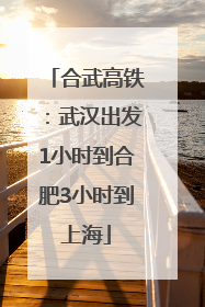 合武高铁：武汉出发1小时到合肥3小时到上海