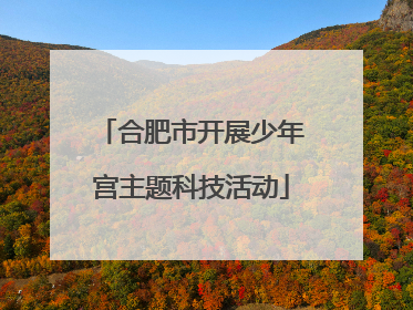 合肥市开展少年宫主题科技活动