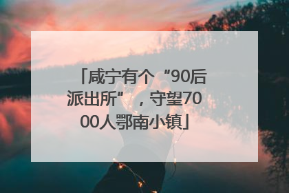 咸宁有个“90后派出所”，守望7000人鄂南小镇
