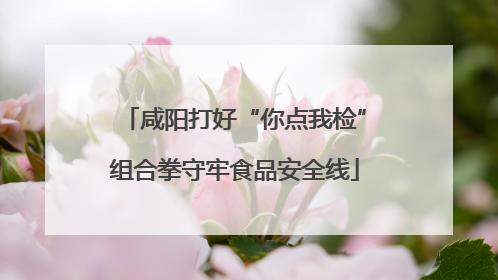 咸阳打好“你点我检”组合拳守牢食品安全线