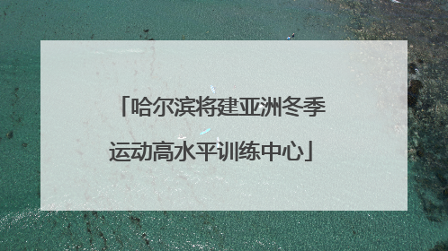 哈尔滨将建亚洲冬季运动高水平训练中心
