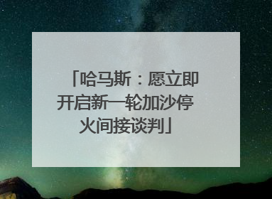 哈马斯：愿立即开启新一轮加沙停火间接谈判