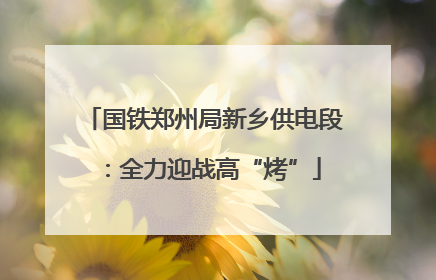 国铁郑州局新乡供电段：全力迎战高“烤”