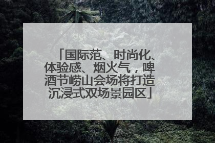 国际范、时尚化、体验感、烟火气，啤酒节崂山会场将打造沉浸式双场景园区