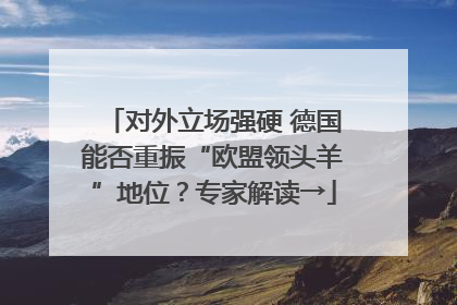 对外立场强硬 德国能否重振“欧盟领头羊”地位？专家解读→