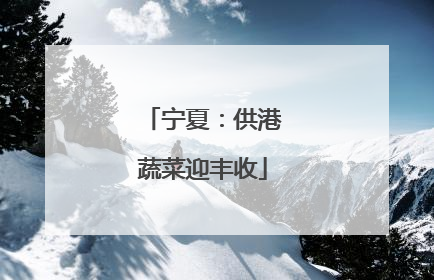 宁夏：供港蔬菜迎丰收