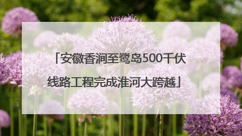 安徽香涧至鹭岛500千伏线路工程完成淮河大跨越