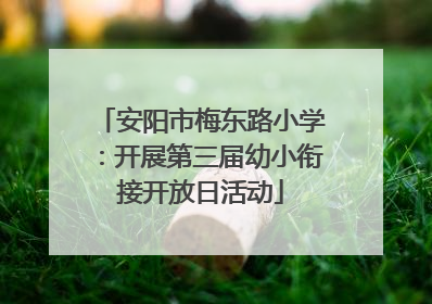 安阳市梅东路小学：开展第三届幼小衔接开放日活动
