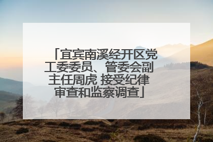 宜宾南溪经开区党工委委员、管委会副主任周虎 接受纪律审查和监察调查