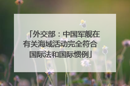 外交部：中国军舰在有关海域活动完全符合国际法和国际惯例