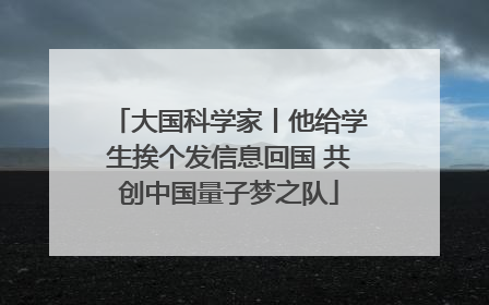 大国科学家丨他给学生挨个发信息回国 共创中国量子梦之队