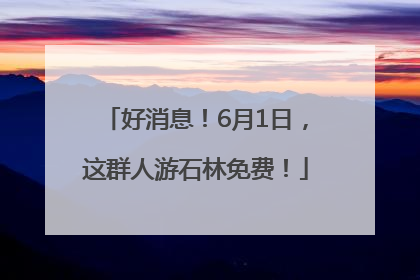 好消息！6月1日，这群人游石林免费！