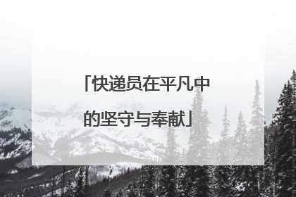快递员在平凡中的坚守与奉献