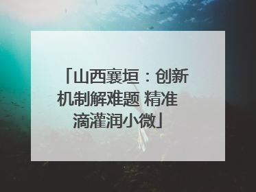 山西襄垣：创新机制解难题 精准滴灌润小微