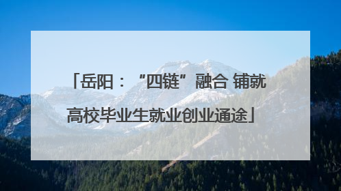 岳阳：“四链”融合 铺就高校毕业生就业创业通途
