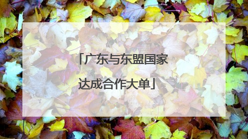 广东与东盟国家达成合作大单